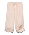 Prada Embroidered Silk Bermuda Shorts In Petal Powder