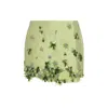 Prada Embroidered Silk And Wool Miniskirt In Navy