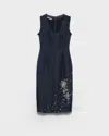 Prada Besticktes Kleid Aus Seidenorganza In Blue