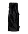 Prada Embroidered Satin Maxi Skirt In Black
