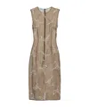 Prada Embroidered Sheer Silk Midi Dress In Green