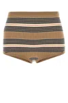 Prada Embroidered Stretch Cotton Blend Shorts In Brown