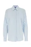 Prada Italian Collar Poplin Shirt In Multicolor