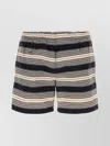 Prada Embroidered Stripes Nylon Swim Shorts