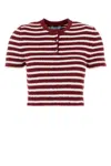 Prada Embroidered Terry Fabric Polo Shirt In Red