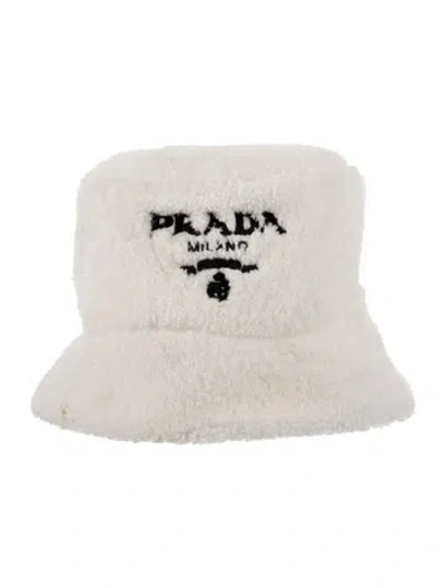 Pre-owned Prada Embroidered Textured Bucket Hat In Multi