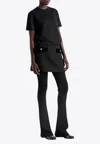 Prada Embroidered Triangle Logo Jersey T-shirt In Black