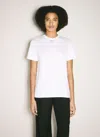 Prada White T-shirt In Jersey With Embroidered Triangle Logo Women In White