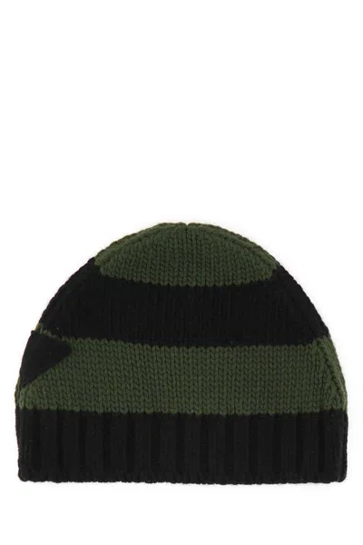 Prada Embroidered Wool Blend Beanie Hat