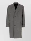 Prada Embroidered Wool Blend Coat With Notch Lapel In Gray