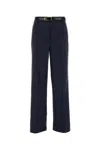 Prada Embroidered Wool Pant In Blue