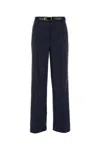Prada Women's Embroidered Wool Pant In Bleu