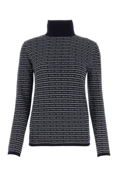 PRADA EMBROIDERED WOOL SWEATER