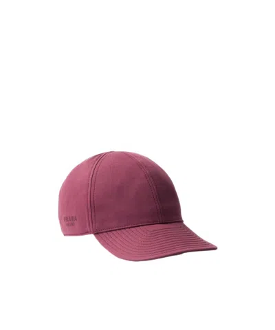 Prada Embroidered-logo Baseball Cap In Pink