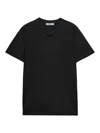 Prada Embroidered Triangle Logo Jersey T-shirt In Black