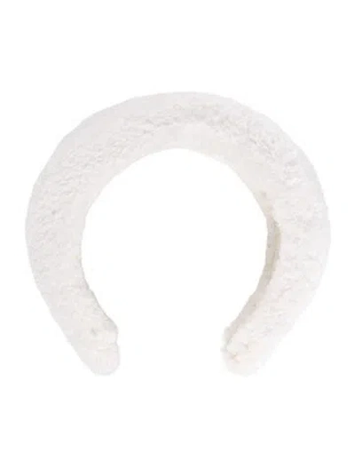 Pre-owned Prada Embroiled Headband In White