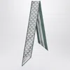 Prada Geometric Print Silk Ribbon Scarf In Green