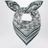 Prada Emerald Printed Twill Scarf 55x55 In Green