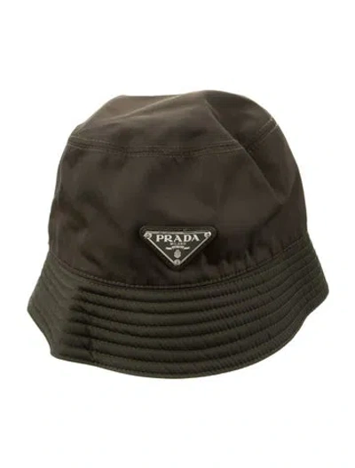 Pre-owned Prada Enamel Bucket Hat In Green