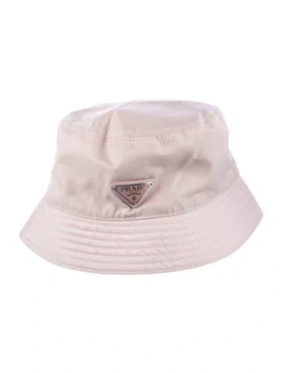 Pre-owned Prada Enamel Emblem Bucket Hat In Pink
