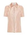 Prada Short-sleeved Faille Shirt In Pink