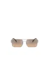 Prada Enamel Logo-detailed Tinted Sunglasses In Nude