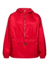 Prada Enamel Logo Windbreaker Jacket In Red