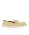 Prada Enamel-logo Loafers In Brown