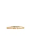 Prada Enamel-logo Raffia Belt In Nude