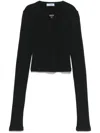 Prada Tshirt With Long Sleeves In Schwarz