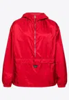 Prada Enamel Logo Windbreaker Jacket In Red