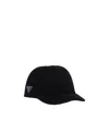 Prada Triangle Logo-plaque Corduroy Cap In Blue
