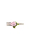 Prada Enamelled Metal Hair Clip In Petals Pink
