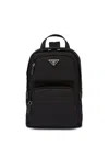 Prada Re-nylon And Saffiano Leather Backpack In Black