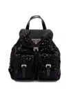 Prada Enamel Triangle-logo Backpack In Schwarz