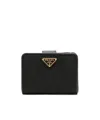 Prada Women Portafoglio Piccolo In Saffiano In Black