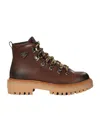 Prada Triangle-enamel Boots In Brown