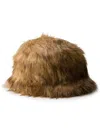 Prada Enamel Triangle-logo Bucket Hat In Brown