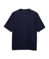 Prada Enamel Triangle-logo Cotton T-shirt In Navy Blue