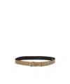 Prada Enamel Triangle-logo Leather Belt In Black