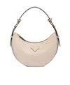 Prada Arqué Leather Shoulder Bag In Nude