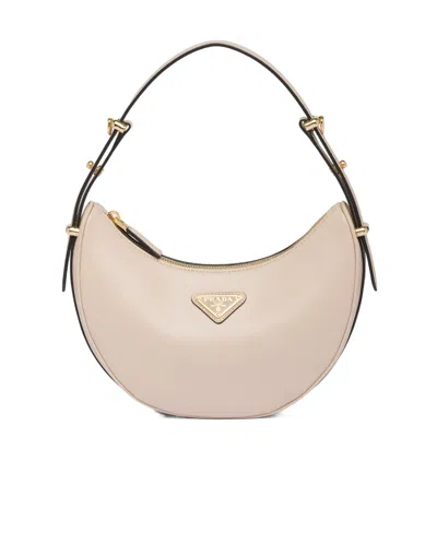 PRADA PRADA ARQUÉ LEATHER SHOULDER BAG