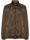 Prada Enamel Triangle Logo Lightweight Jacket In Black