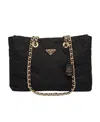 Prada Re-edition 1995 Chaine Large Re-nylon Bag In Black
