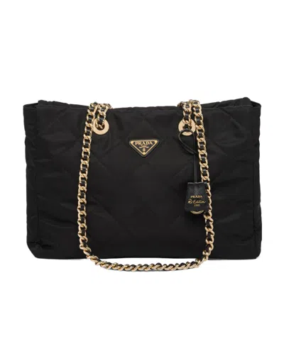 Prada Re-edition 1995 Chaine Large Re-nylon Bag In Black