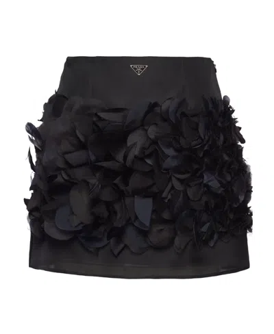 PRADA PRADA ENAMEL TRIANGLE-LOGO STRAIGHT HEM MINI SKIRT
