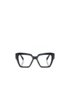 Prada Pr 09zv Blue Transparent Glasses In Black