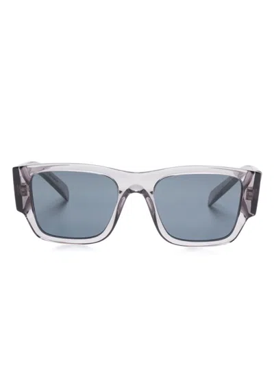 Prada Enamel Triangle Logo Sunglasses In Black