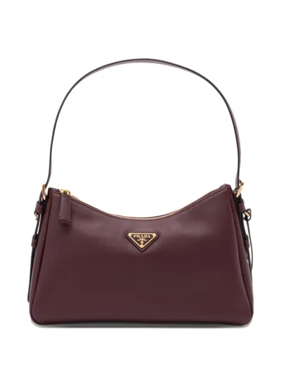 Prada Enamel Triangle Logo Tote Bag