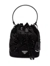 Prada Enamel Triangle-logo Tote Bag In Schwarz